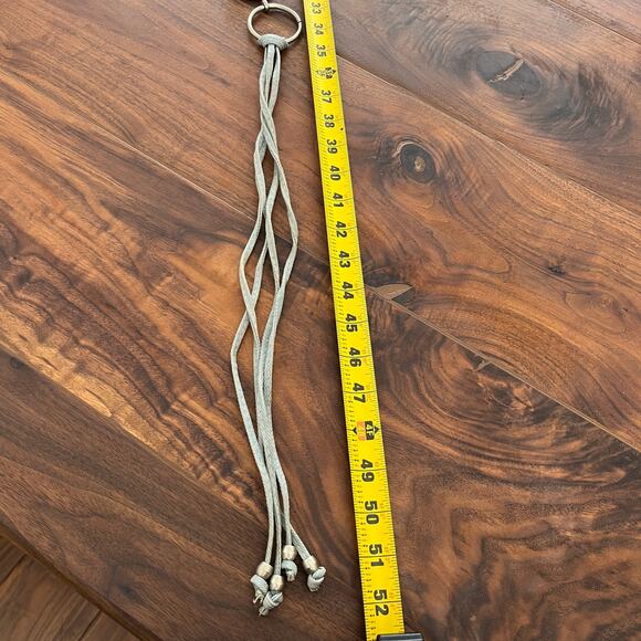 Vintage 60s Light Blue Denim Tassle Ring Circle Belt